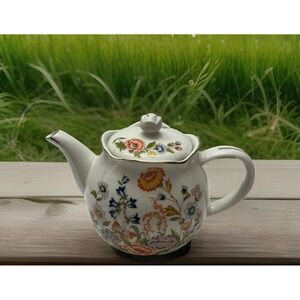 Robinson Design‎ Group China Spring Floral Flowers Orange Green Teapot Kitchen
